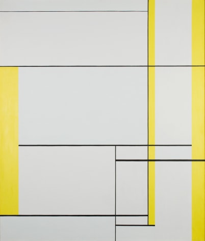 Ilya Bolotowsky, Yellow Lines, 1960, oil on canvas, 47 x 40 7/8 inches