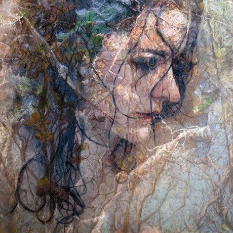 alyssa monks, Absorb (SOLD), 2015, oil on linen, 56 x 56 inches