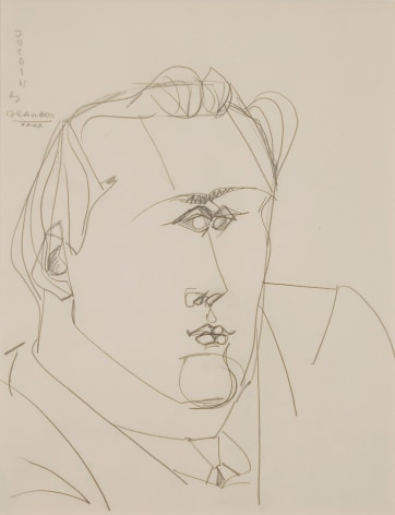 John Graham, Portrait of Jo Cain, 1940, pencil on paper, 16 1/2 x 13 inches