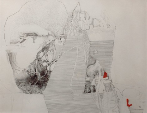 Jules Kirschenbaum, Operation, 1971, ink &amp;amp; pencil on paper, 11 1/2 x 15 1/4 inches