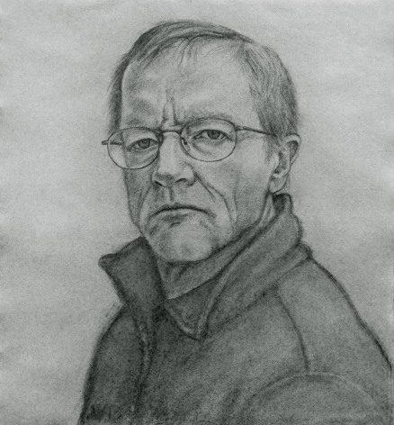 william beckman, Self Portrait, 2007, charcoal on paper, 28 x 25 1/2 inches