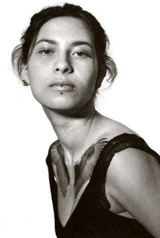 Clio Newton, Thivya, 2020, compressed charcoal on paper, 88 3/8 x 58 inches