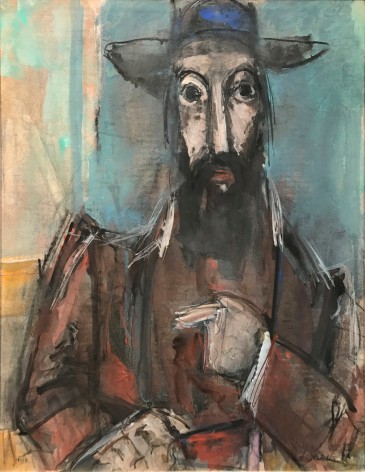 Max Weber, The Rabbi, 1957-58, gouache and pastel on paper, 23 5/8 x 17 5/8 inches