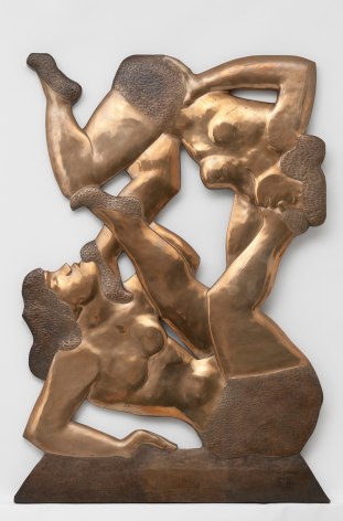 Chaim Gross, Acrobatic Performers, 1932, cast in 1985, bronze, 41 7/8 h x 28 5/8 w x 1 d inches, edition of 3