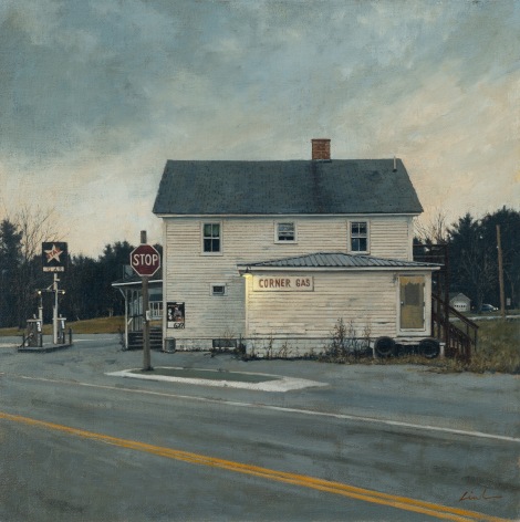 Linden Frederick Corner Gas (SOLD), 2024 oil on linen on panel 14 x 14 inches