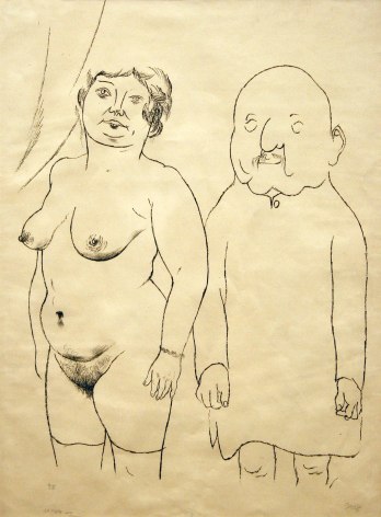 George Grosz, Untitled (married couple), 1920, lithograph, 19 1/2 x 14 1/2 inches