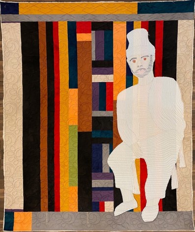 Michael Thorpe, Self Portrait #4, 2020, textile, quilting cotton, muslin fabric, thread, 60 x 50 inches