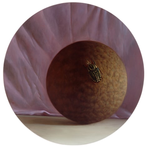wade schuman, Pride, 1990-91, oil on linen on panel, 36 inches diameter
