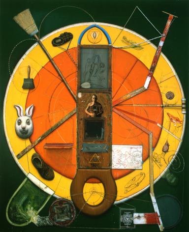 Gregory Gillespie, Large Mandala (SOLD), 1990 and 1995, oil on board, 104 x 84 inches