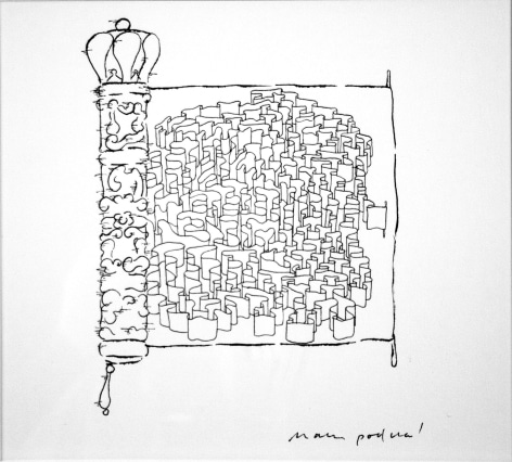 mark podwal, Megillah, 1998, ink drawing, 7 x 5 1/2 inches