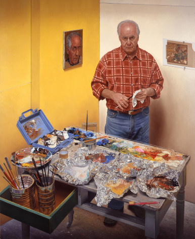 james valerio, Self in Studio, 2008, oil on canvas, 86 x 70 inches