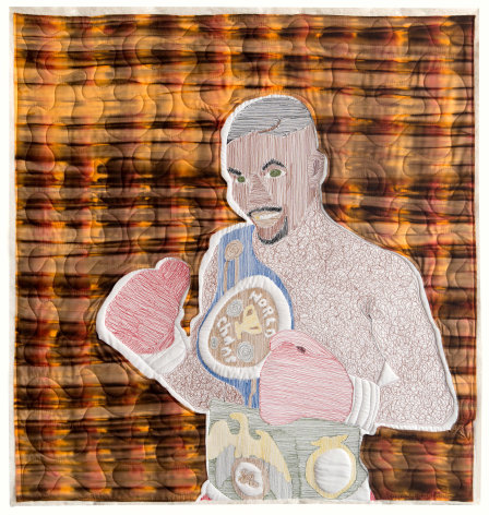 Michael C. Thorpe Someone who would def whoop yo ass, 2022 Textile, quilting cotton and thread 45 x 41 1/2 inches