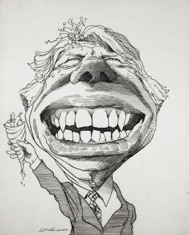 David Levine, Jimmy Carter, 1977, ink on paper, 13 3/4 x 11 inches
