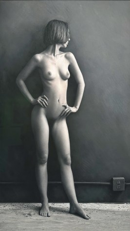 Mahler Nude, 1992, charcoal and pastel on paper, 25 1/2 x 15 inches