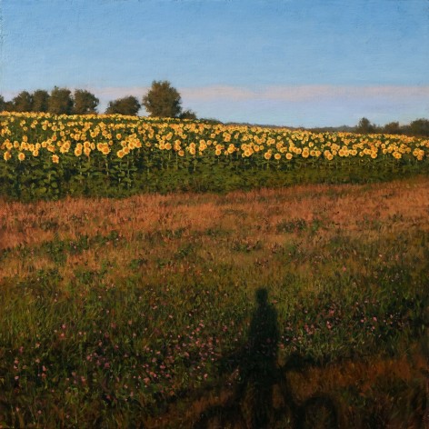 Linden Frederick, Self-Portrait in Minnesota (SOLD), 2008, oil on panel, 12 1/4 x 12 1/4 inches