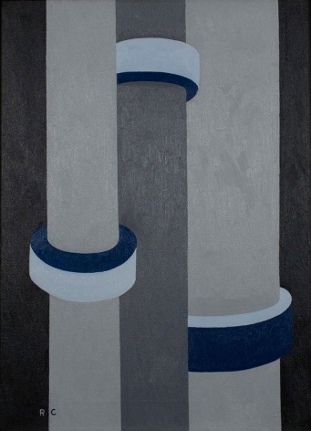 Ralston Crawford Turbine Shafts, Coulee Dam, 1970 oil on canvas 22 x 16 inches