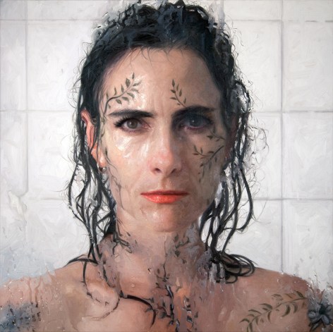 alyssa monks, Engage, 2017, oil on linen, 34 x 34 inches