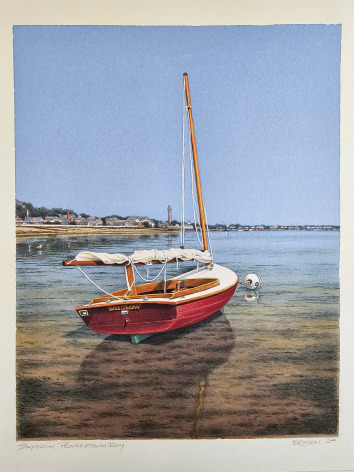 Frederick Brosen, Dayglow, Provincetown, 2024, watercolor and graphite on paper, 14 x 11 inches (image)