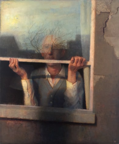 Paul Fenniak, Window, 2019-20, oil on wood, 36 x 30 inches