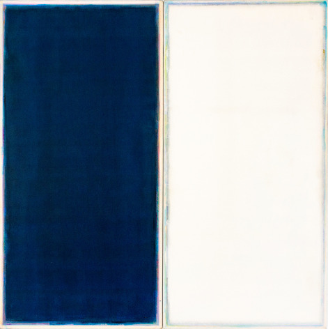 Ted Kurahara, Double Portait Blue + White for K and M, 1981