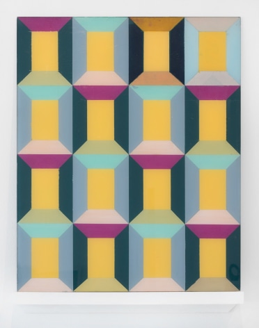 Miriam Schapiro, 16 Windows I Reverse, 1965, acrylic on plexiglass, 24 1/4h x 19 1/2w in