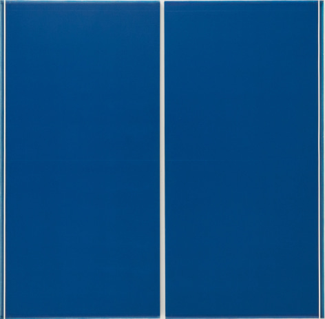 Ted Kurahara, Double Blue over Blue with White Lines, 1986