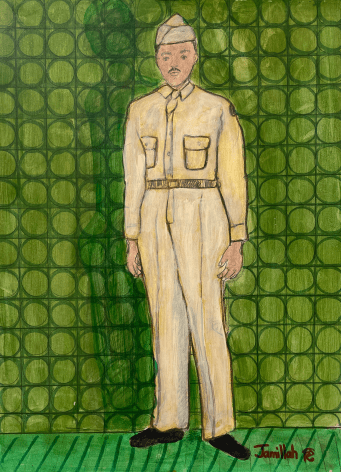 Jamillah Jennings, Untitled (Military Portrait in Tiled Room), 1989