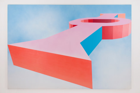 Miriam Schapiro, Keyhole, 1971, acrylic and spray paint on canvas, 71 1/2h x 106w in