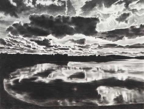 Horizon Light, 2017, Charcol on paper, 42&nbsp;x 56 inches