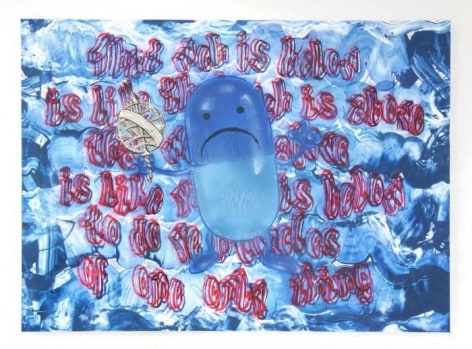 Sven Loven The Blue-Green Pill, 2017 Acrylic on Aluminium Panel 60 x 64 in.