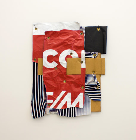 Untitled (Red w/ Black and White Stripes)