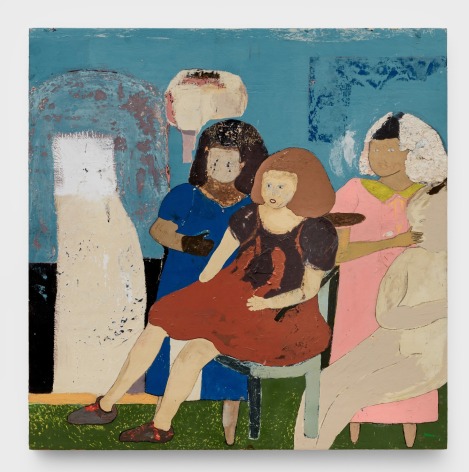 Jaxon Demme untitled, 2021 acrylic, interior wall paint, mixed media and color pencil on wood 48 x 48 in.