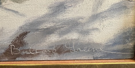 Image of signature on 1963 Wind, Ocean, Sun oil painting by Balcomb Greene.