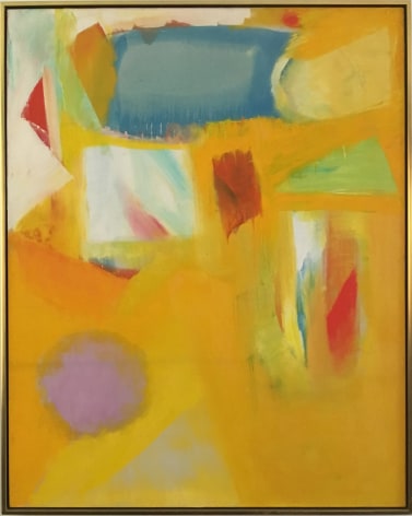 Image of thin gold frame on Untitled 1963 abstract oil painting by John Grillo.