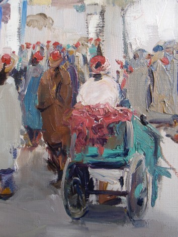 Detail of &quot;A Busy Corner Tunis&quot; by Jane Peterson.