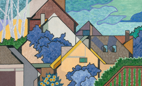 Sold oil painting entitled &quot;Suburban View No. 6&quot; by Easton Pribble.