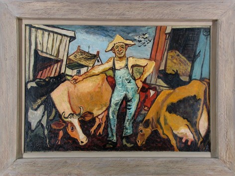 Frame of &quot;Happy Farmer&quot; painting by Gregorio Prestopino.