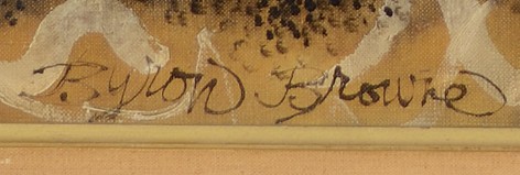 Image of the signature on &quot;On the Beach&quot; painting by Byron Browne.