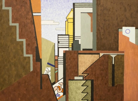 Sold oil painting entitled &quot;Urban Construction #2&quot; by Easton Pribble.