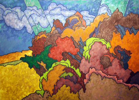 Oil painting entitled &quot;Mohawk Wooded Slopes&quot; by Easton Pribble.