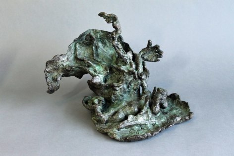Image of abstract Yulla Lipchitz bronze sculpture of a woman lying down.