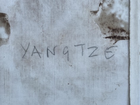 Image of title verso on &quot;Yangtze&quot; painting by Stephen Buckley.