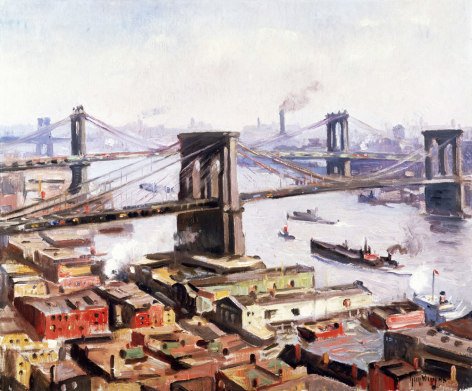 Guy C. Wiggins sold archive painting &quot;Morning on the East River&quot;.