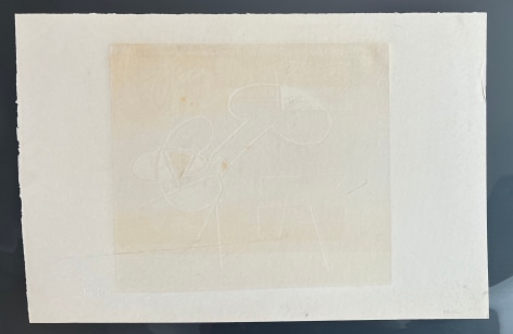 Image of verso on untitled 1972 abstract lithograph by Hans Burkhardt.