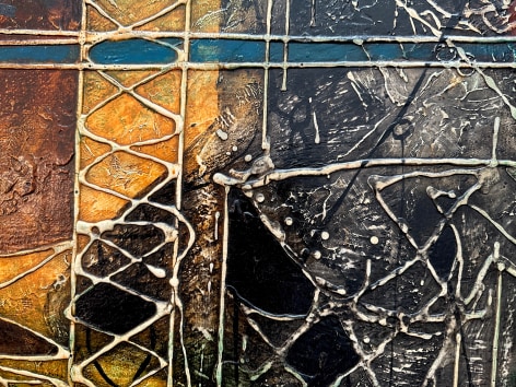Closeup image of Julio De Diego's 1946 abstract painting &quot;Altitude 2000, Departure.&quot;