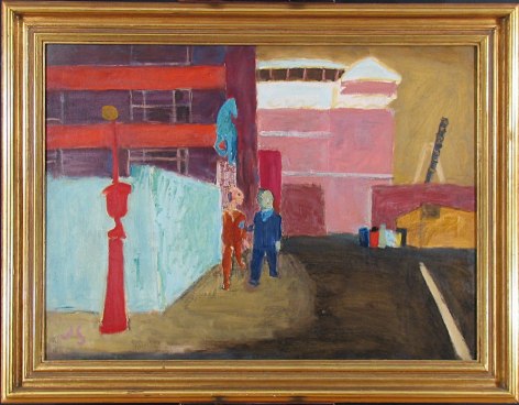 Frame view of ASPCA: Street Near Bellevue, 1939 Oil on canvas 25h x 34
