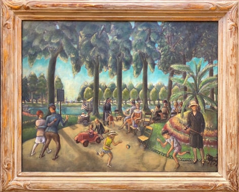 Frame of &quot;English Garden in Fontainebleau&quot; painting by William Palmer.