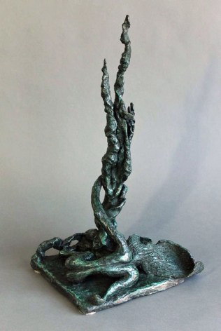 Image of Yulla Lipchitz bronze sculpture entitled &quot;Woman Lying Down &amp; Growing with Tree&quot;.
