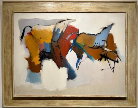 Image of frame of Walter Quirt 1962 painting &quot;The Chase&quot;.