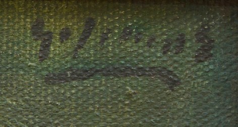 Image of signature on &quot;Ma Jolie&quot; painting by Robert Gilmore.